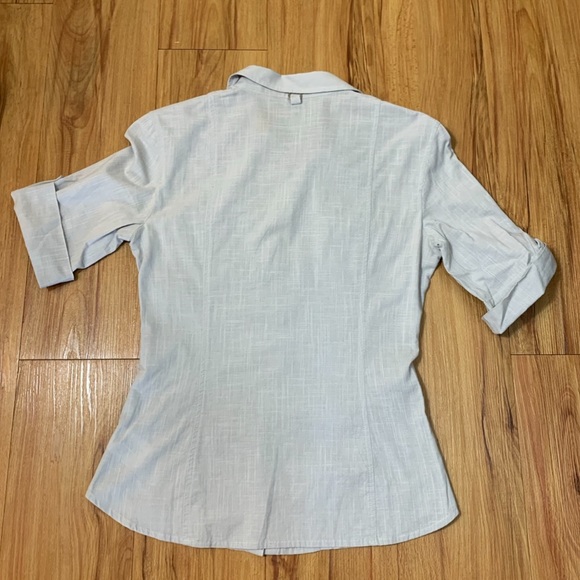 AX Armani Exchange Grey Button Front Cotton Blouse - Picture 2 of 11